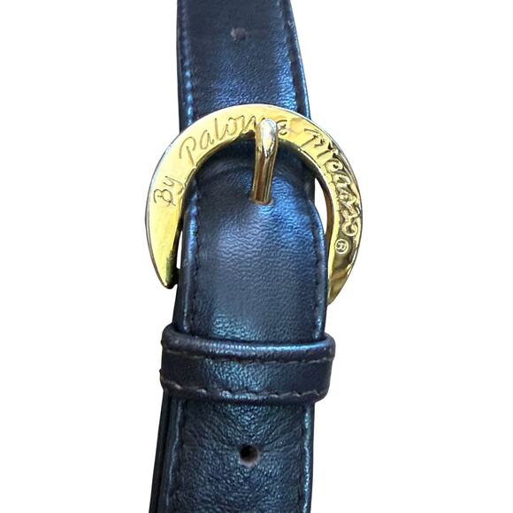 Paloma Picasso Dark Brown Leather Crossbody Purse Gold Logo Made in Italy - Picture 5 of 15